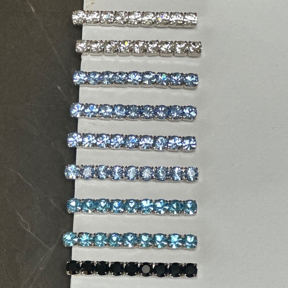 Danny Pollak Light Sapphire Swarovski Crystal Bobby Pin (#1) - approx. 2.5 in. - Picture 11 of 11